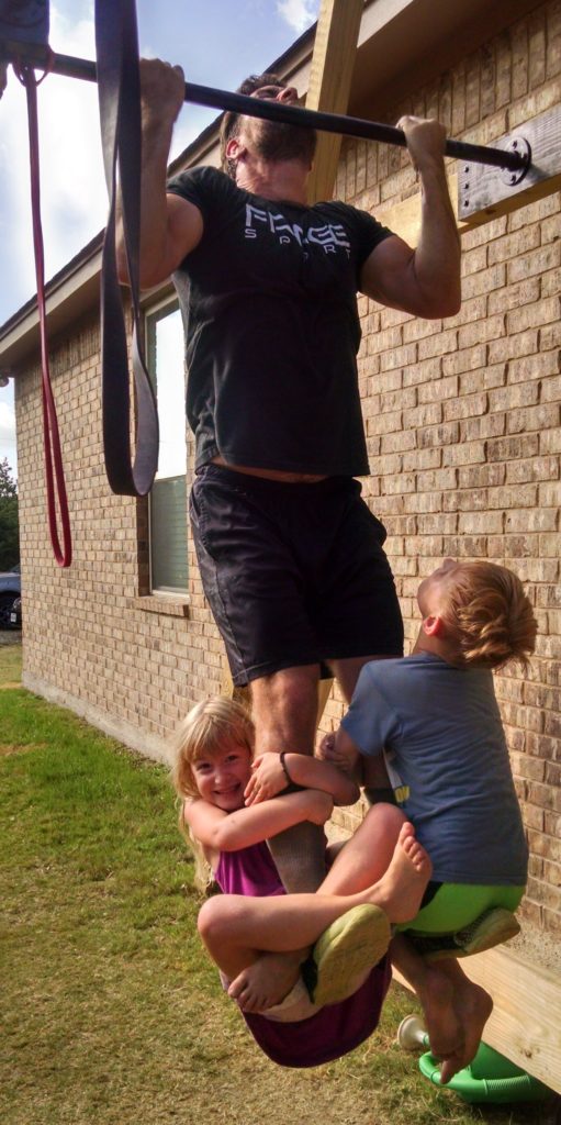 Weighted pullup with kiddos